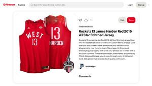 Rockets - James Harden 2016 All Star Jersey