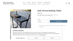 Arm Assassin - Half Armwrestling Table