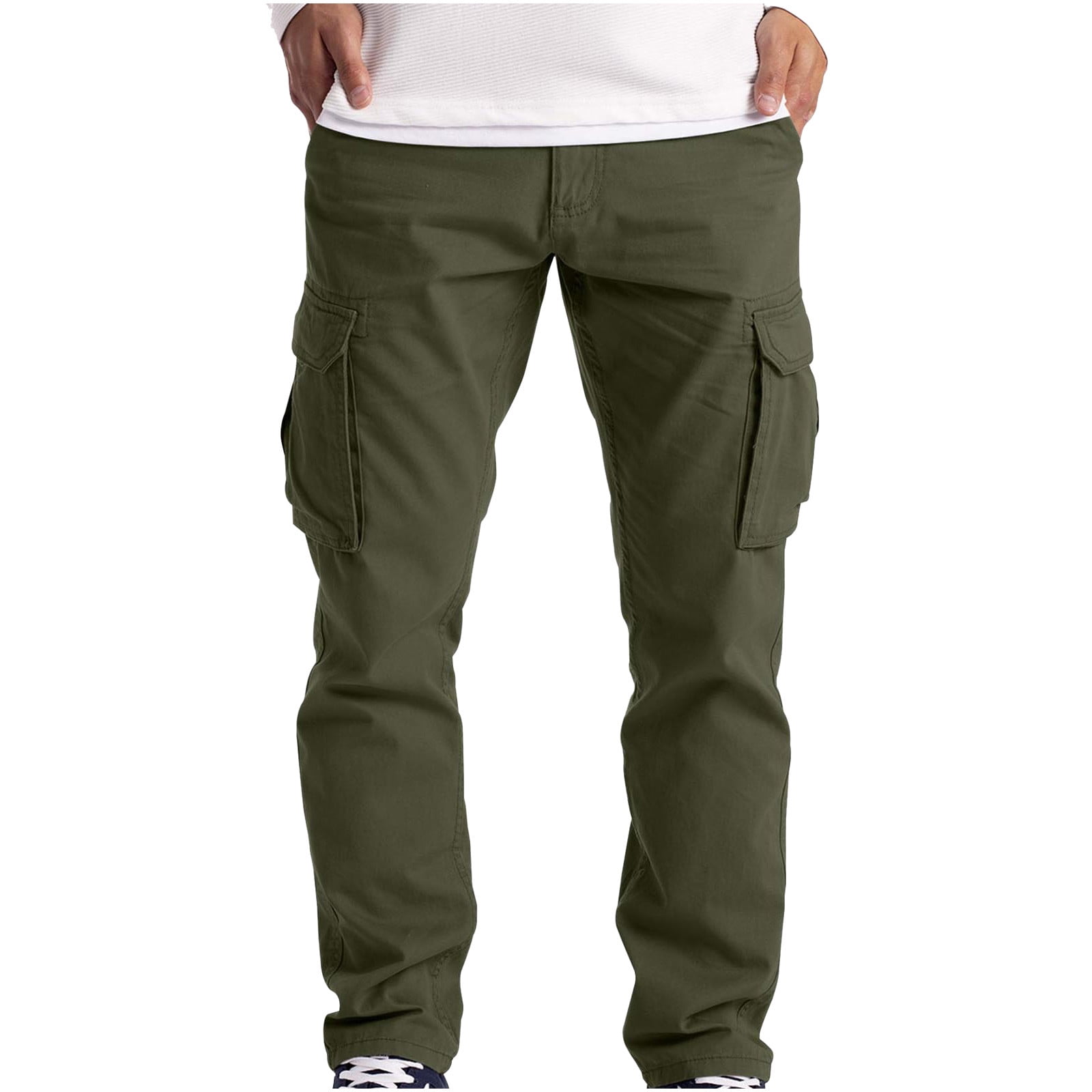 An application scenario or product detail of army green cargo pants - Image 9