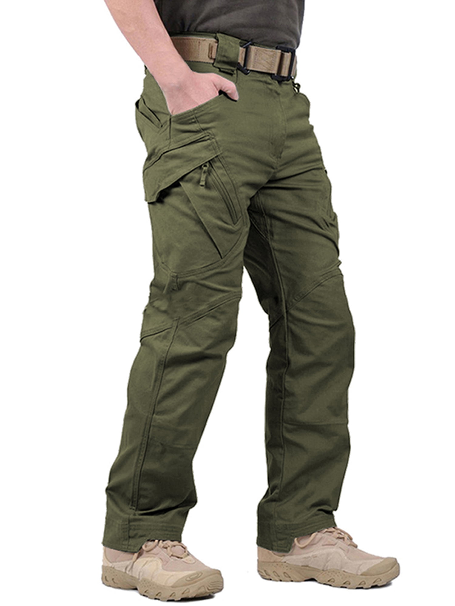 An application scenario or product detail of army green cargo pants - Image 19
