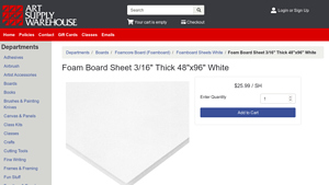 Art Supply Warehouse - Foam Board Sheet