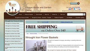 A Rustic Garden - Wrought Iron Flower Baskets
