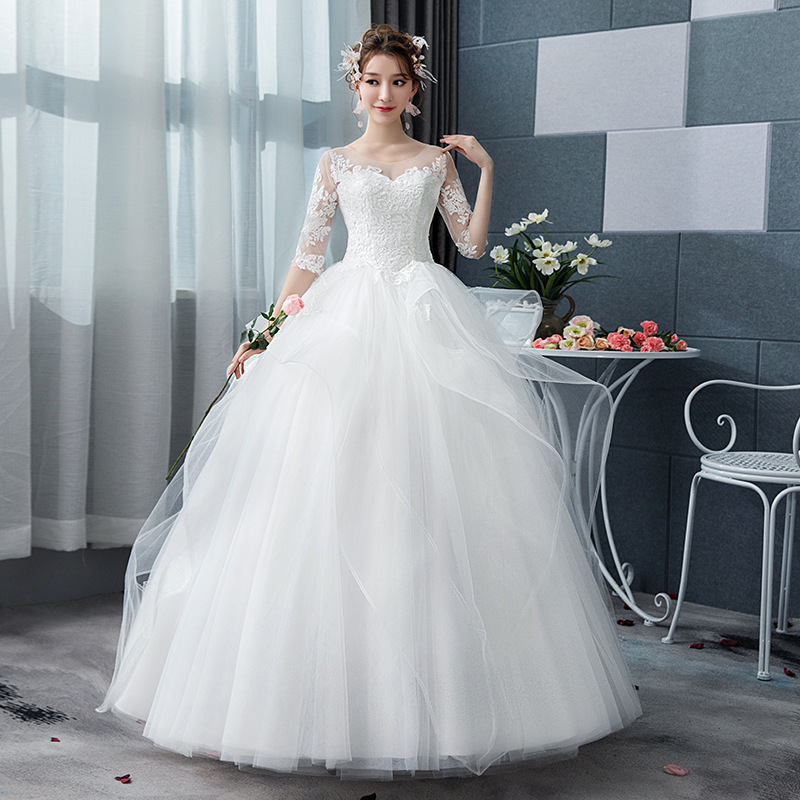 An application scenario or product detail of asian wedding gown white big - Image 11