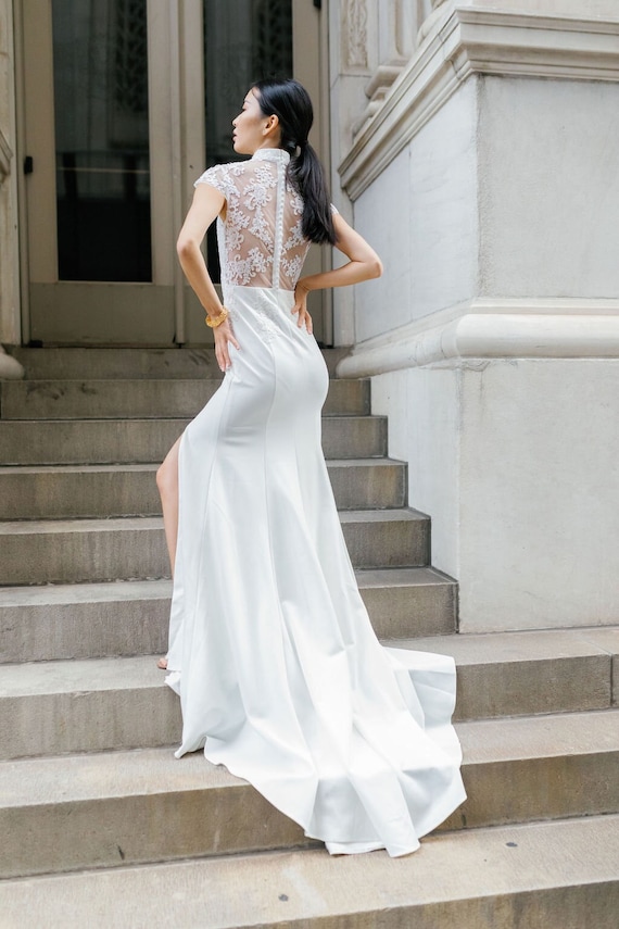 An application scenario or product detail of asian wedding gown white big - Image 20