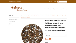 Asianahomedecor - Oriental Round Carved Wood Wall Decor