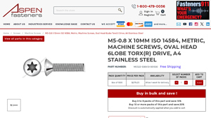 Aspen Fasteners - M5-0.8 X 10mm ISO 14584 Machine Screws