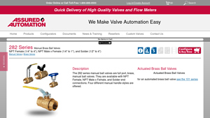 Assured Automation - 282 Series Manual Brass Ball Valves