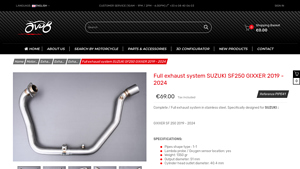 AVDB - Full Exhaust System for Suzuki SF250 Gixxer