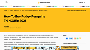 Screenshot of How to Buy Pudgy Penguins (PENGU) in 2025 - Bankless Times