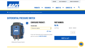 BAPI - Differential Pressure Switch