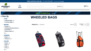 Baseball Savings - Rolling Baseball Bags