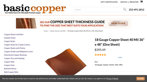 Basic Copper - 18 Gauge Copper Sheet
