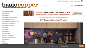 Basic Copper - Backsplash Thickness Options
