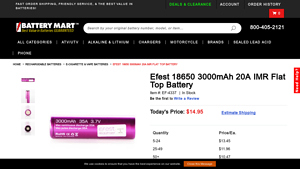 Efest - 18650 3000mAh Battery