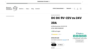 Bauer - DC DC 9V-22V zu 24V 20A Spannungswandler