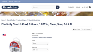 Beadalon - Elasticity Stretch Cord 0.8 mm