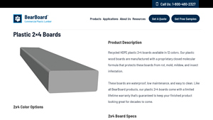 Bear Board - Plastic 2x4 Boards