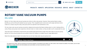 Becker - Oil-less Rotary Vane Vacuum Pumps