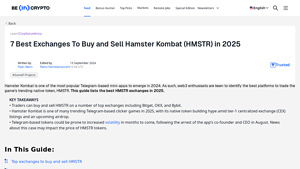Screenshot of 7 Best Exchanges To Buy and Sell Hamster Kombat (HMSTR) in 2025