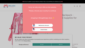 Beluga Design - Glitter Pink Clear Backpack