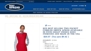 Best Aprons - Red Two Pocket Cobbler Apron