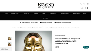 Beyond Masquerade - Gold Vendetta Masquerade Mask