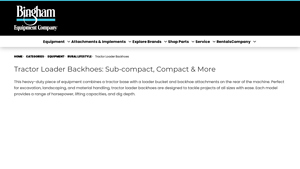 Bingham Equipment - Tractor Loader Backhoes