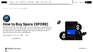 Screenshot of How and Where to Buy Spore (SPORE) Guide - BingX