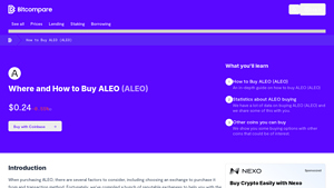Screenshot of How to Buy ALEO (ALEO): A Step-by-Step Guide - Bitcompare