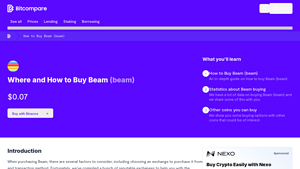 Screenshot of How to Buy Beam (beam): A Step-by-Step Guide - Bitcompare