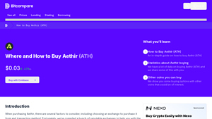 Screenshot of How to Buy Aethir (ATH): A Step-by-Step Guide - Bitcompare
