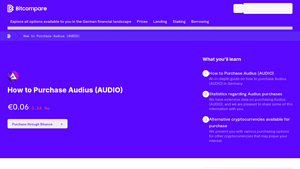 Screenshot of How to Buy Audius (AUDIO): A Step-by-Step Guide - Bitcompare