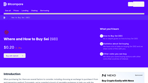 Screenshot of How to Buy Sei (SEI): A Step-by-Step Guide - Bitcompare