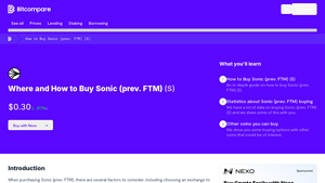 Screenshot of How to Buy Sonic (prev. FTM) (S): A Step-by-Step Guide - Bitcompare