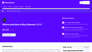Screenshot of How to Buy Nosana (NOS): A Step-by-Step Guide - Bitcompare
