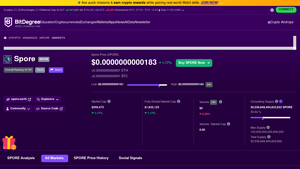 Screenshot of Where to Buy Spore: Best Spore Markets & SPORE Pairs - BitDegree