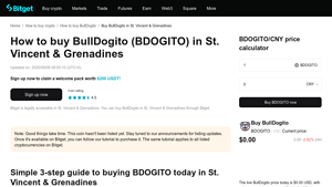 Screenshot of How to buy BullDogito (BDOGITO) in St. Vincent & Grenadines - Bitget