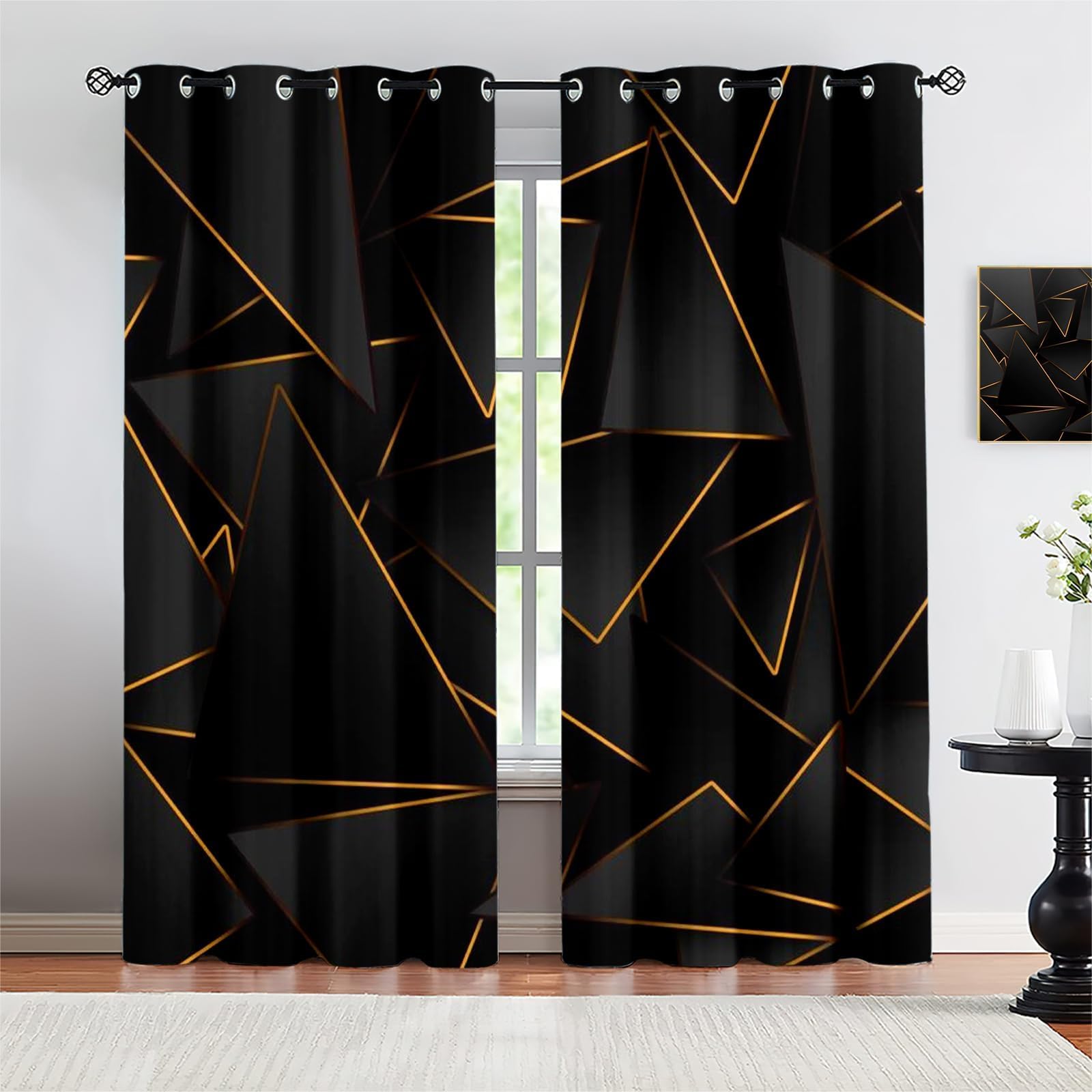 An application scenario or product detail of black and gold curtains - Image 3