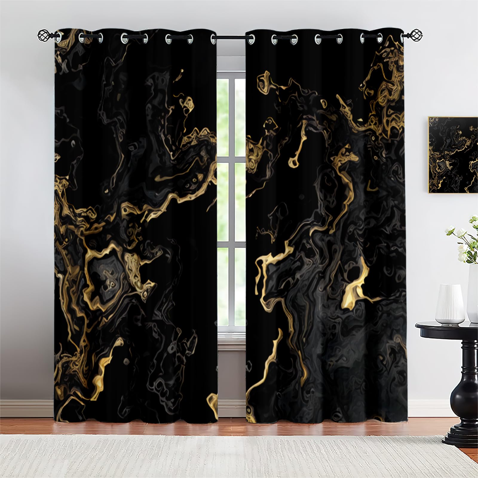 An application scenario or product detail of black and gold curtains - Image 8
