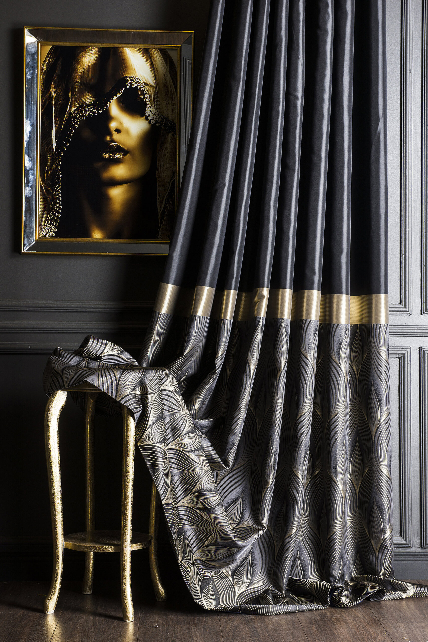 An application scenario or product detail of black and gold curtains - Image 10