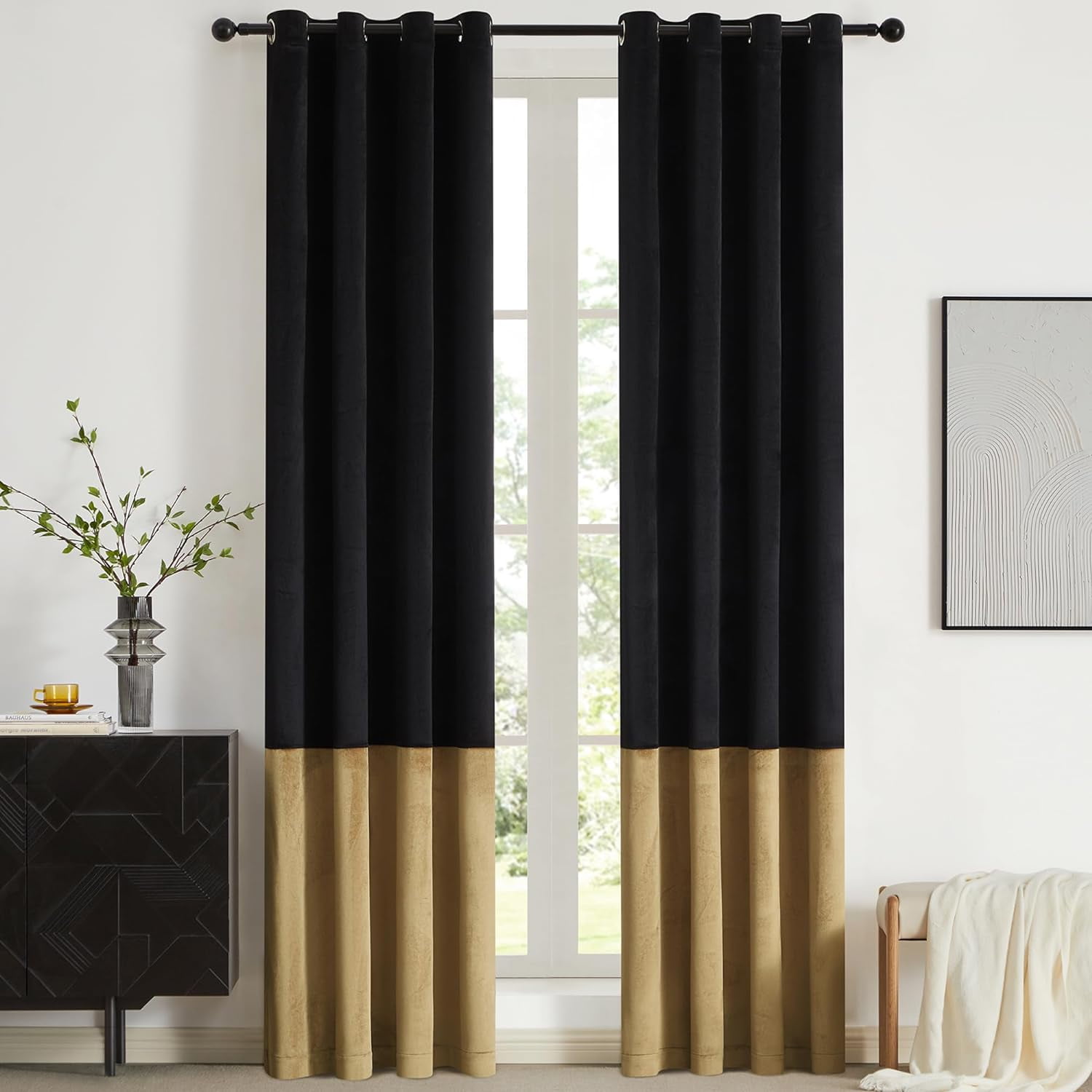 An application scenario or product detail of black and gold curtains - Image 14