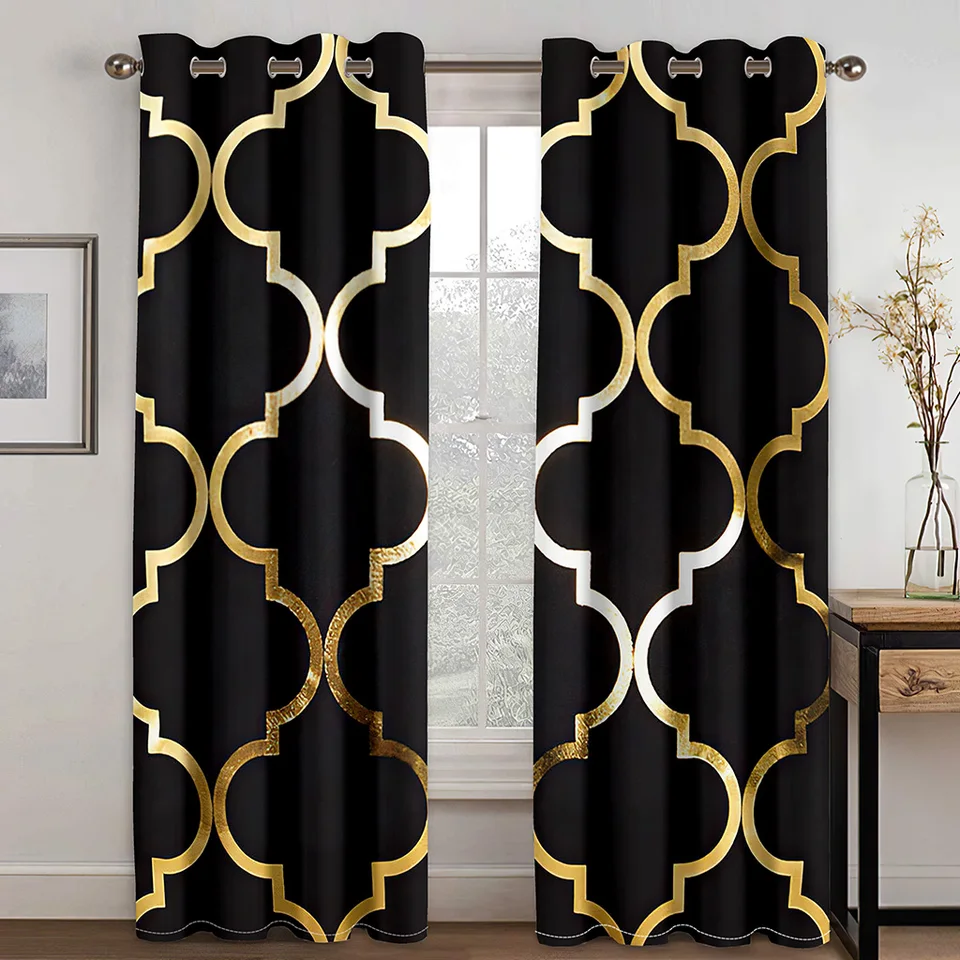 An application scenario or product detail of black and gold curtains - Image 16