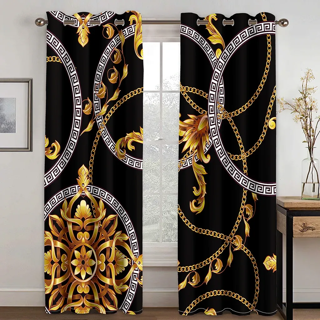 An application scenario or product detail of black and gold curtains - Image 18