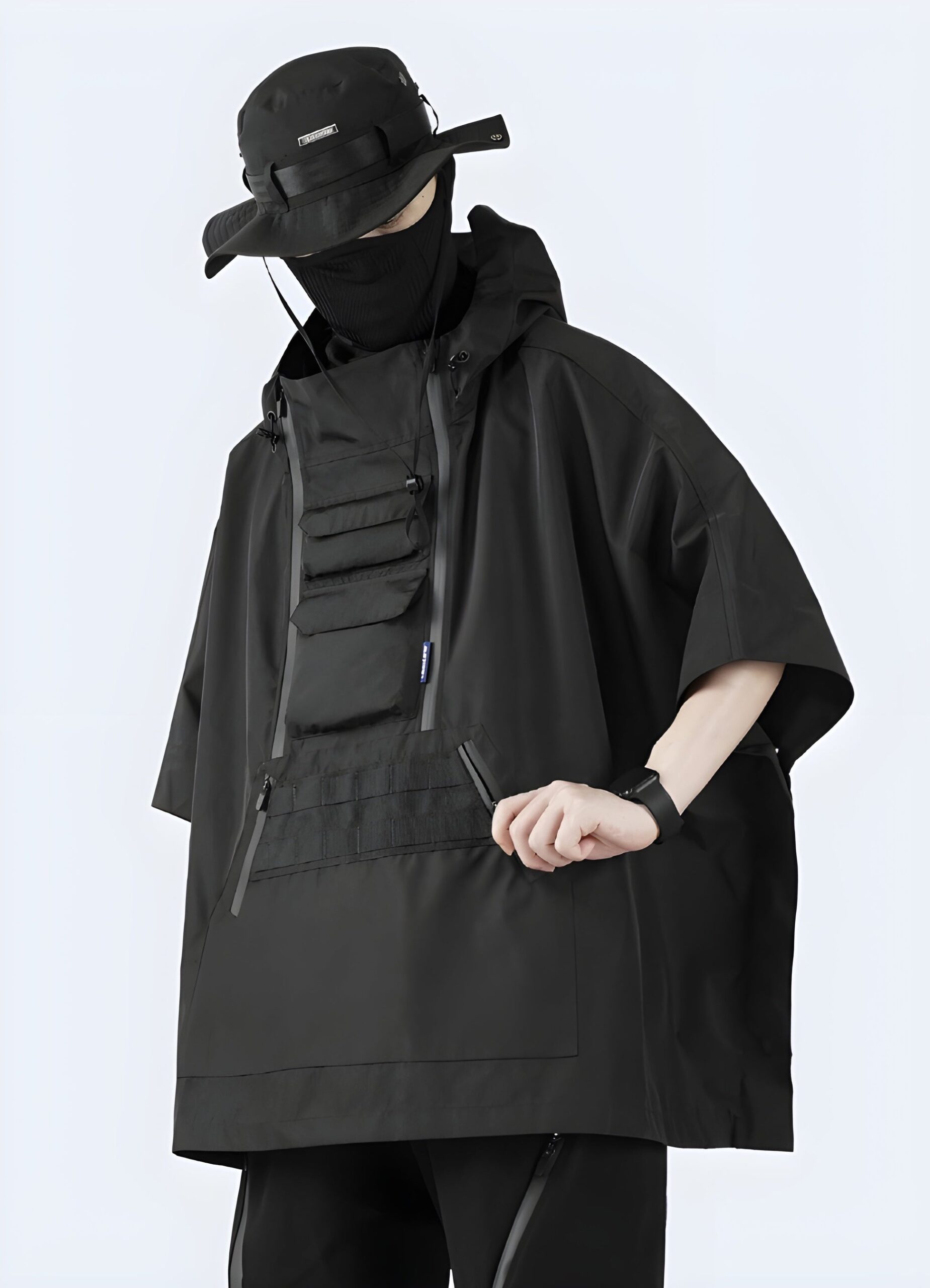 An application scenario or product detail of black cloak vest men - Image 11