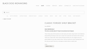 Black Dog Ironworks - Classic Forged Shelf Bracket