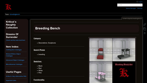 Black Velvet Room - Breeding Bench 1