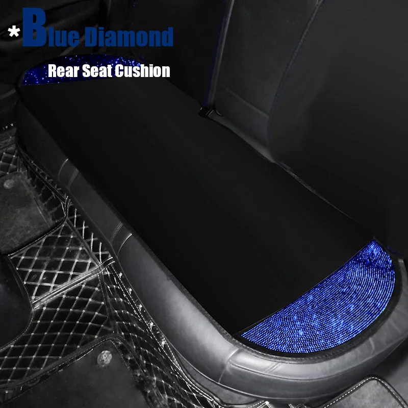 An application scenario or product detail of blue rhinestone seat cover full set - Image 16