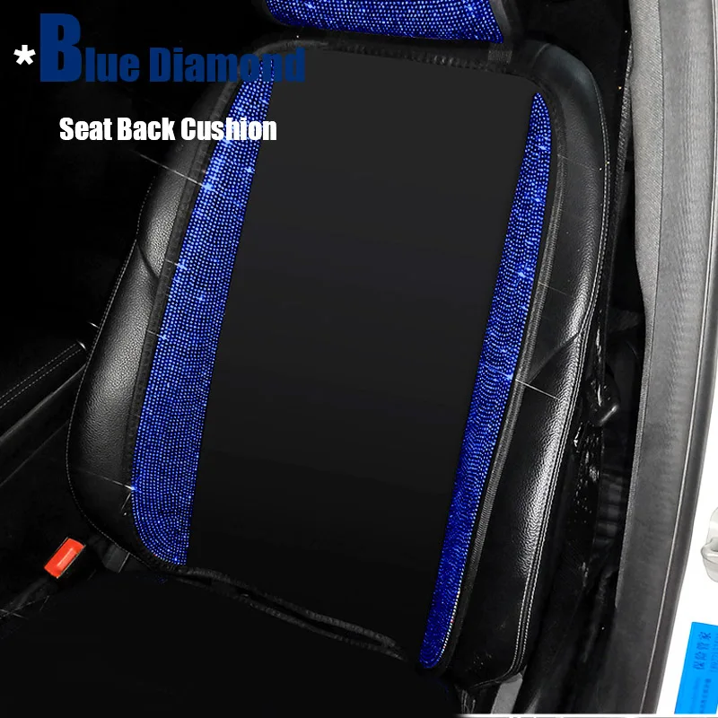 An application scenario or product detail of blue rhinestone seat cover full set - Image 22