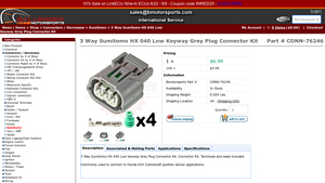Sumitomo - 3 Way HX 040 Low Keyway Connector Kit