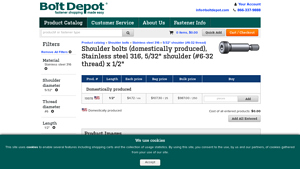 Bolt Depot - Stainless Steel 316 Shoulder Bolts